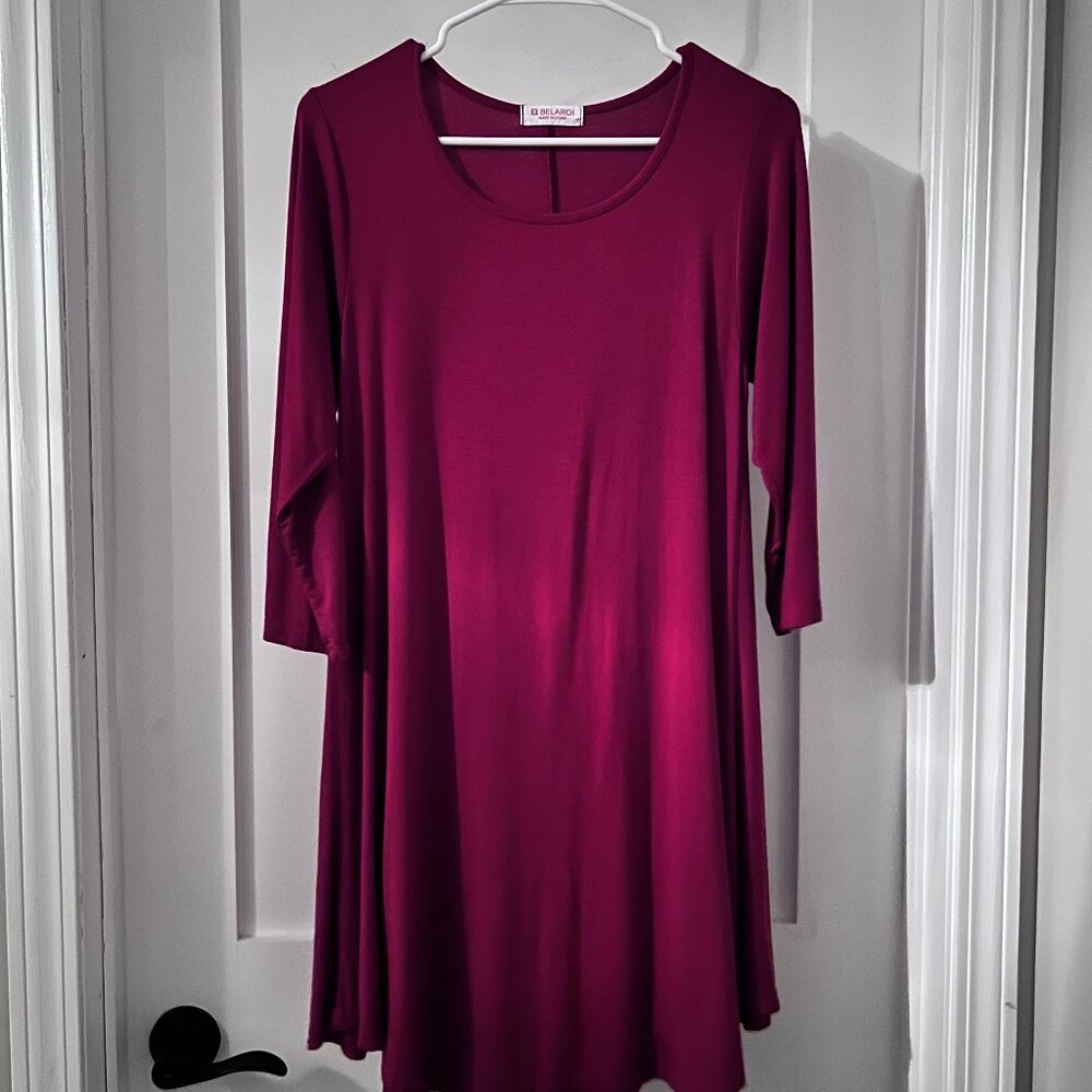 Deep Sexy Red 3/4 sleeve dress